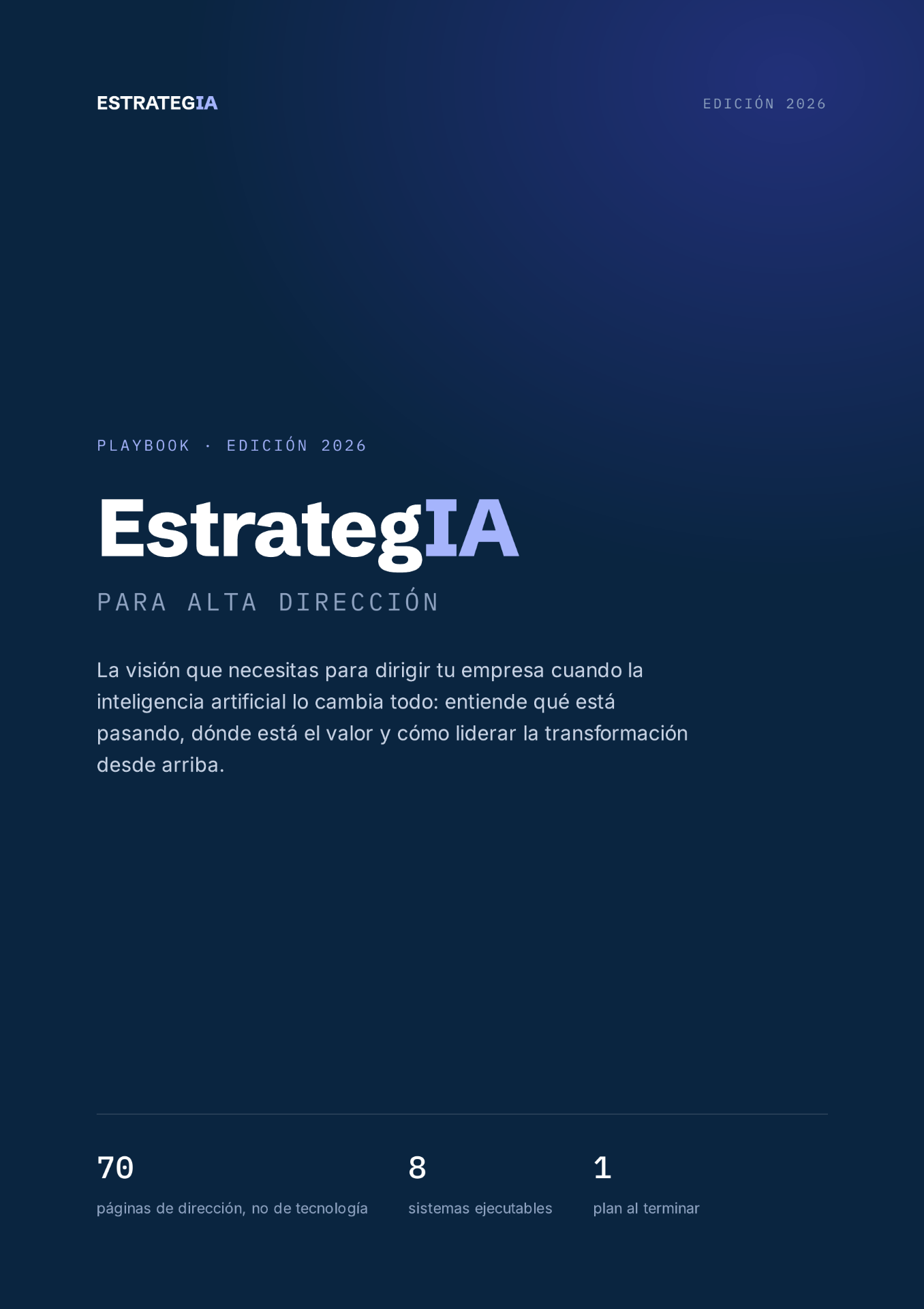 Portada del playbook EstrategIA · edición 2026